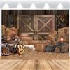 ASDCXZ Western Cowboy Sfondo 2,5 x 1,8 m, vinile Rodeo, sfondo rustico Wild West in legno fienile casa foto box sfondo per feste occidentali, ritratto studio fotografico