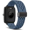 MaEiol 19mm Cinturino Silicone Compatibile con Veryfitpro ID205L ID205 ID205S ID205G, Cinturino Morbido Traspirante Sportivo Fibbia, Cinturini Magnetica Ricambio per ID215G ID216 - Blu