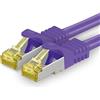 1aTTack.de Cavo di rete Ethernet Lan Cat.7 SFTP spina RJ45 Cat6a doppia schermatura 10000 Mbit/s compatibile con Cat5 Cat6 Cat6a Cat8 per switch Router Modem Patchpanel Viola / 1 pz 15m