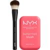 NYX Professional Makeup Buttermelt Blush in Polvere 04 U Know Butta con Burro Mango Mandorle e Karité + Pennello Viso Pro Brush Buffing con Setole Arrotondate - Set da 2