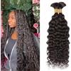 DaiMer Extension di capelli umani ondulati ad acqua, 2 ciocche da 100 g, 55,9 cm (1 confezione-2 pezzi), senza trama, 10A, capelli umani ricci brasiliani, per trecce bohémien, capelli bagnati e