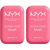 NYX Professional Makeup Buttermelt Blush Viso in Polvere Sfumabile Tenuta 12h con Burro di Mango Mandorle e Karité Tonalità For The Butta 5g - 2 Fard