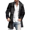 Kobilee Giacca Doppiopetto Uomo Invernale Slim Fit Business Trench Parka Impermeabile Taglie Forti Doppio Petto Cappotto di Lana Vintage Classico Autunno Giacca a Vento Soprabito Giubbotto Lungo