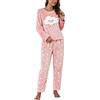 Kobilee Pigiama Pile Donna Pesante Felpato Elegante Invernale Manica Lunga Cotone Completo Termico Pigiama Due Pezzi Curvy Caldo Morbido Pigiama Pile Abbigliamento da Notte Sexy Taglie Forti