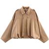 AOWVUTS Giacca Scamosciata Donna, Giacca Corta Moto Bomber Softshell in Finta Pelle con Colletto Risvolto con Zip, Giacche Autunnale Invernale Caldo Maniche Lunghe Moda Camoscio Cappotto