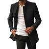 Kobilee Trench Uomo Lungo Autunno Impermeabile Classico Trenchcoat Taglie Forti Invernale Slim Fit Cappotto di Lana Doppiopetto Giubbotto Business Soprabito Giacca a Vento Vintage Elegante