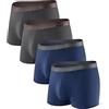 DAVID ARCHY Boxer da Uomo Pantaloncini retrò in bambù con Rigonfiamento Mutande con Tasche 3D Traspiranti Ultra Morbidi Basic Multipack, Pacco da 4