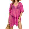 coonis Copricostume Donna in Pizzo con Scollo a V, Cover Up per Costume da Bagno e Bikini, Vacanza, Bianco
