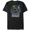 Looney Tunes Marvin The Martian Give Me Some Space Basic Solid Tee T-Shirt, Nero, L Uomo