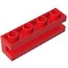 XYEIUGO 2653 Mattoncini Speciali a Cerniera 1x4 con Scanalatura, 50 Pezzi GDS-1193-compatibile con Lego Mattoncini da Costruzione, Colore:Rouge 21