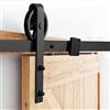 Joparri Big Wheel - Set di accessori per porta scorrevole in legno, con ruote e guide per porta scorrevole, accessori in acciaio al carbonio nero, 200 cm