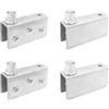 SagaSave 2 paia di cerniere per porte in vetro, per armadietti, cerniere per porta della doccia, morsetti per vetro spesso 5-6 mm (S)