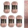 Wollbiene Crazy Cotton Batik, 5 gomitoli di lana da 100 g, 500 g, con sfumatura, 55% cotone, multicolore, per tutto l'anno (6000 marrone beige)