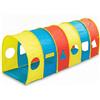 Tunnel Gioco Bambini Sensoriale Pieghevole in Tessuto con Finestre Geometriche