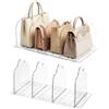 QWORK® Set di 2 Organizer Trasparente Regolabile per 7 Borse, Divisori per Borse per Armadio in Plastica