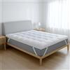 The White Stone Topper Matrimoniale Francese con Imbottitura in Ovatta da 1000 gr/m² | Coprimaterasso Extra Comfort con Camera d'Aria Traspirante Incorporata | Topper 140x190 Effetto Nuvola