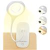HyAdierTech Lampada da Scrivania LED con Pinza, 40 LED, lampada da libro per la protezione degli occhi, 3 colori * 3 luminosità, Lampada Libro USB Ricaricabile, Portabile, Scrivania, Letto, Viaggi