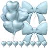 Generic Palloncini a Cuore Blu Neonato con Nastro - Palloncini Cuore da 18 Pollici e Palloncino Fiocco da 38 Pollici, Ideali per Feste Neonato Maschio e Rivelazione del Genere, Utilizzabili con Elio
