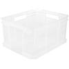 keeeper Contenitore Euro-Box XL, Plastica resistente (PP), 43 x 35 x 24 cm, 28 L, Bruno, Nature/Trasparente