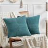 FDTERN Set di 2 Boho Federe de Cuscini per Divano 30x30 in Velluto a Coste，Moderno Morbido Motivo a Croce Decorativa Copricuscini per Divano Camera da Letto,Verde Acqua