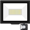 Willpower Faro LED Esterno 100W Faretti LED Con Sensore Movimento Bianco | Proiettore LED 10,000lm, Impermeabilità IP66, Luce di Sicurezza per Giardino Garage Cortile Officina Patio Terrazza