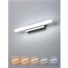 Combuh 40cm Luce Specchio Bagno LED Lampada Applique Specchiera 5 Temperature Colore Regolabili, 10W Moderno Luci Cromo IP44 Impermeabile Lamp 880lm Bianco Freddo Caldo 2700K 3500K 4000K 5000K 6000K