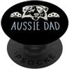 Aussie Dad Merch Aussie Papà with Australian Shepherd Dog PopSockets PopGrip Adesivo