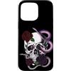 Skulls and Roses Rock Gothic Snakes & Re Custodia per iPhone 15 Pro Max Teschi scheletro rosso scuro rose e serpenti intrecciati