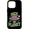 UFO Believer Custodia per iPhone 16 Pro Nice Planet - Teschio UFO alieno retrò