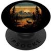 Nature Designs Amante della natura dei cervi di montagna vintage PopSockets PopGrip Adesivo