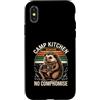 Hedgehog Camp Cooking Outdoor Kitchen Lo Custodia per iPhone X/XS Cucinaio da campeggio Hedgehog, chef da campeggio senza compromessi