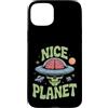 UFO Believer Custodia per iPhone 15 Plus Nice Planet - Teschio UFO alieno retrò
