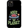 UFO Believer Custodia per iPhone 11 Pro Max Nice Planet - Teschio UFO alieno retrò