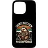 Hedgehog Camp Cooking Outdoor Kitchen Lo Custodia per iPhone 15 Pro Max Cucinaio da campeggio Hedgehog, chef da campeggio senza compromessi