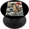 King Cat of the Great Wave The Great Wave Off Kanagawa Cat Arte giapponese PopSockets PopGrip Adesivo
