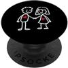 Couple in love gift cute partner look mo Carino bastone figura regalo San Valentino partner look camicia PopSockets PopGrip Adesivo