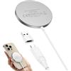 RoRoSkin Mag-Safe, caricabatterie wireless compatibile con iPhone 15/14/13 serie, stazione di ricarica magnetica, pad di ricarica induttivo, caricatore wireless AirPods, bianco