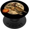 Halloween Cute Spooky Vintage Retro 1950 Cappello da strega tartaruga marina Jack O Lantern Pumpkin Moon Broomstick PopSockets PopGrip Adesivo