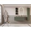 Legnobagno Mobile Bagno Sospeso 120 cm Verde Foresta con Lavabo in Mineralmarmo - Verso