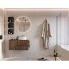 Legnobagno Mobile Bagno Sospeso 90 cm Noce Bruno con Lavabo Effetto Marmo - Verso