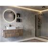 Legnobagno Mobile Bagno Sospeso 120 cm Noce Bruno con Lavabo Effetto Marmo - Verso