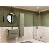 Legnobagno Mobile Bagno Sospeso 60 cm Verde Foresta con Lavabo in Ceramica e Specchio - Verso