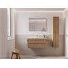 Legnobagno Mobile Bagno Sospeso 90 cm Rovere Chalet con Lavabo in Ceramica e Specchio - Verso