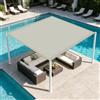 LIHUANE Tenda Parasole 2.7 x 3.3 m Impermeabile Rettangolare Tenda da Sole con Occhielli e Corda per Auto, Piscina, Patio, Balcone, Piante, Pollaio, Allevamento Bestiame, bianco