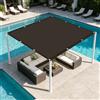 LIHUANE Tenda Parasole 2.7 x 3.3 m Impermeabile Rettangolare Tenda da Sole con Occhielli e Corda per Auto, Piscina, Patio, Balcone, Piante, Pollaio, Allevamento Bestiame, marrone