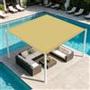 LIHUANE Tenda Parasole 2 x 3.3 m Impermeabile Rettangolare Tenda da Sole con Occhielli e Corda per Auto, Piscina, Patio, Balcone, Piante, Pollaio, Allevamento Bestiame, Color Crema