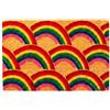 Relaxdays zerbino in cocco 60x40 arcobaleno antiscivolo, resistente intemperie, interni ed esterni, multicolore
