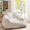RELAX4LIFE Poltrona Sacco da Terra con Rivestimento in Velluto e Fondo Antiscivolo, Imbottito in Schiuma Elastico, per Soggiorno, Camera da Letto, Sala Lettura, 124x110x68 cm