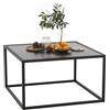 GIANTEX Tavolino da caffè effetto marmo, tavolino da tè con telaio in metallo, tavolo moderno, tavolino quadrato per soggiorno, 70 x 70 x 40 cm (nero)