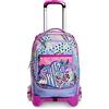 SJ GANG STYLE JAM GANG Trolley Scuola SJ Jack 3 Ruote - Have Fun Girl Bambina - Rosa - Zaino Sganciabile - Doppio Uso